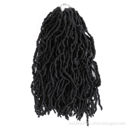 Crochet Faux Nu Locs Wavy Goddess Soft Dreadlocks Synthetic Nu Gypsy Locs Preloop Hair Extension 14/18/24inch